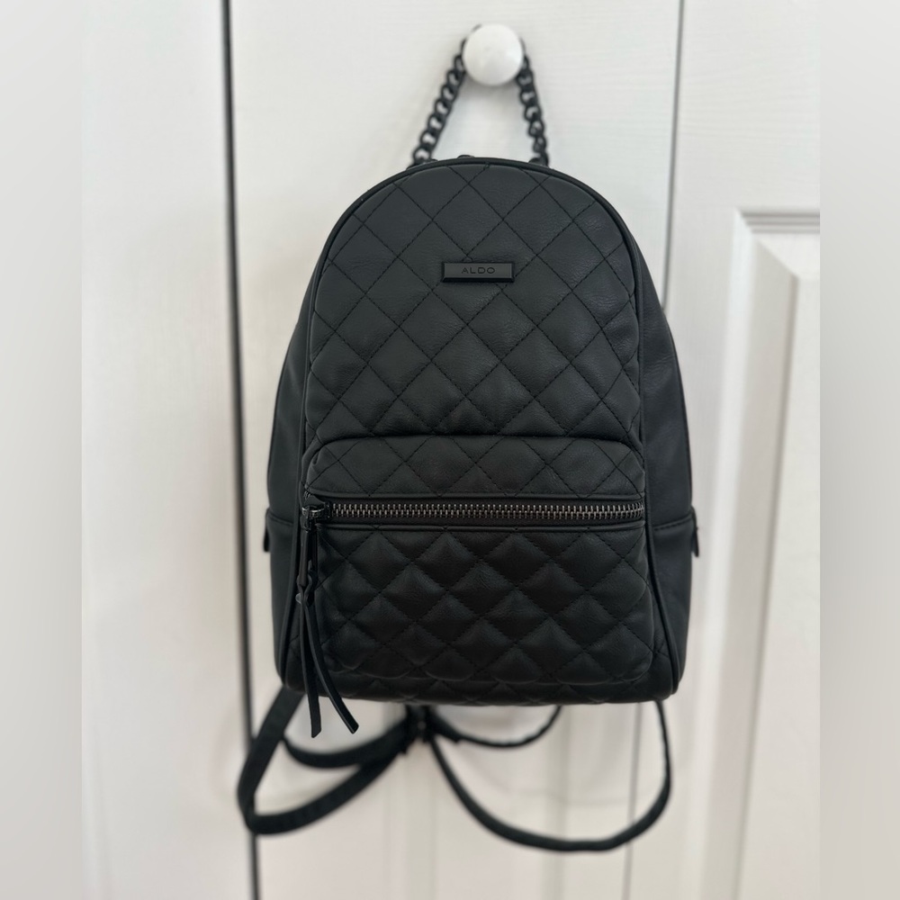 Black Aldo faux leather backpack. Great condition, clean inside, barely worn.